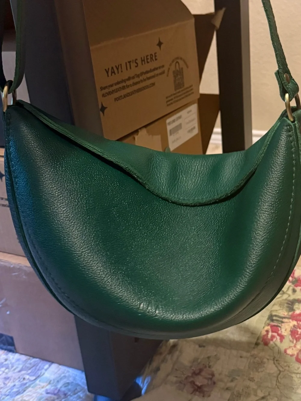 Portland Leather Large Koala 🐨 Crossbody in Bacalar (green) EUC! 👜🍀 - Picture 7 of 7